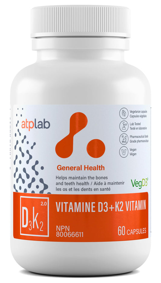 ATP LAB cápsulas vitamina d3 k2 para salud ósea