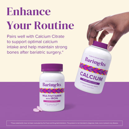 Aumenta tu rutina con multivitamínico Barimelts combinado con calcio.