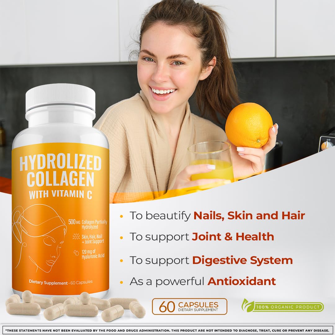 Aura Vitamin cápsulas colágeno y vitamina c presentacion lateral