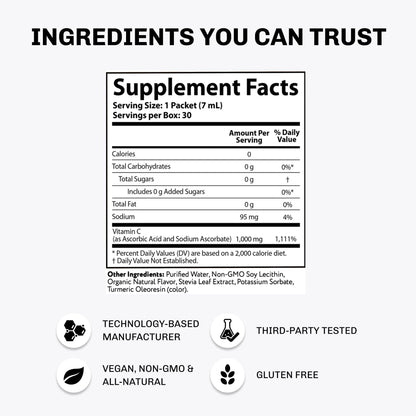 Aurora Nutrascience Vitamina C sobres empaque para llevar
