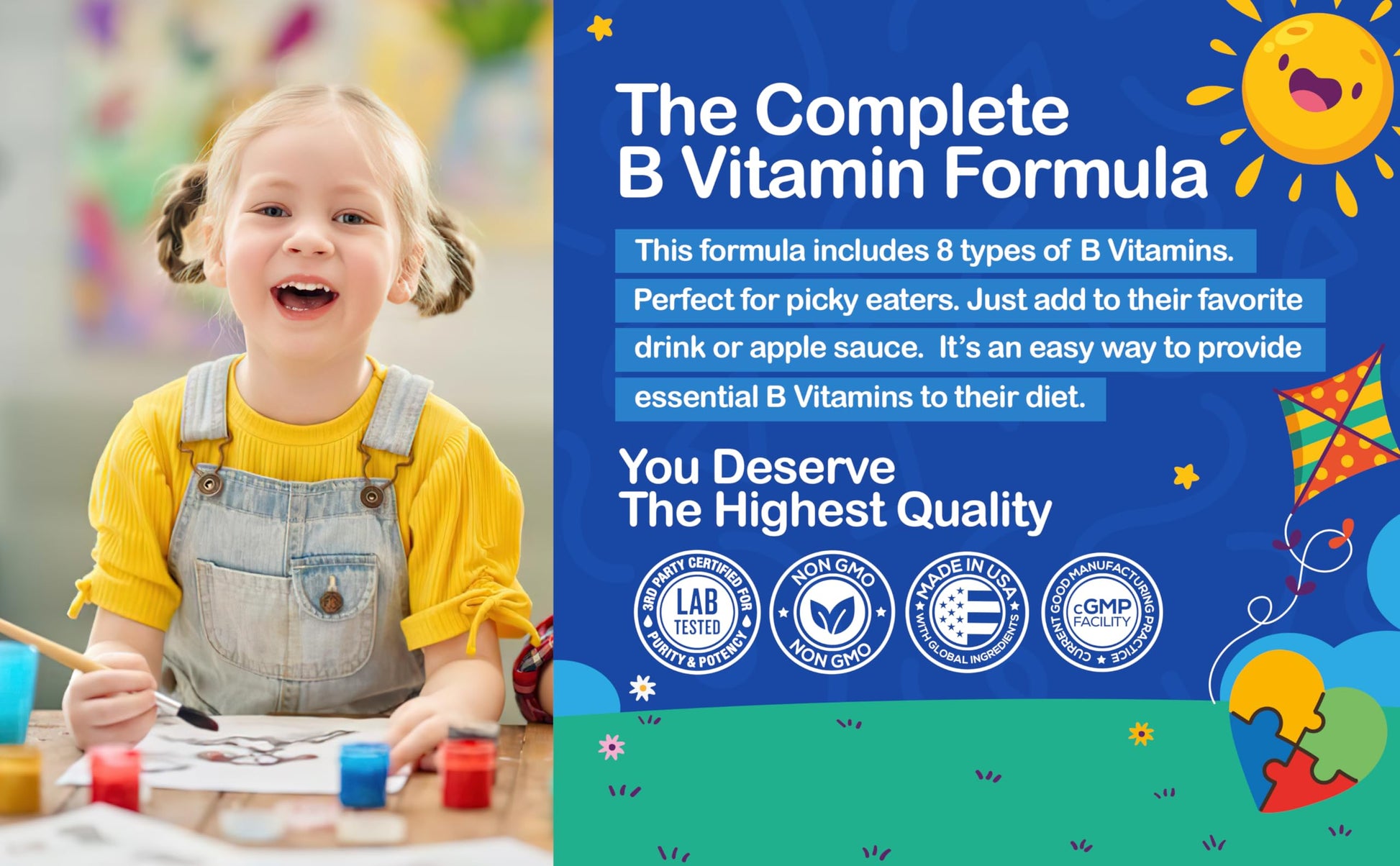 Autistic UpBeat vitaminas b gotas fácil administración niños