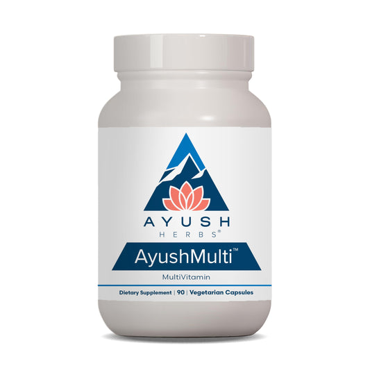Ayush Herbs AyushMulti envase multivitaminas 90 cápsulas