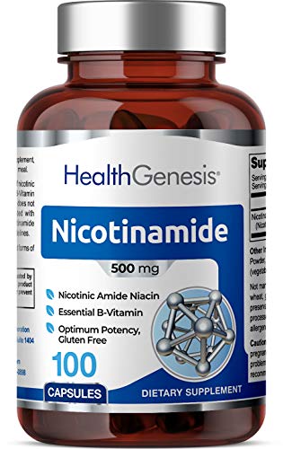 B-3 nicotinamida 500 mg 100 cápsulas botella frontal