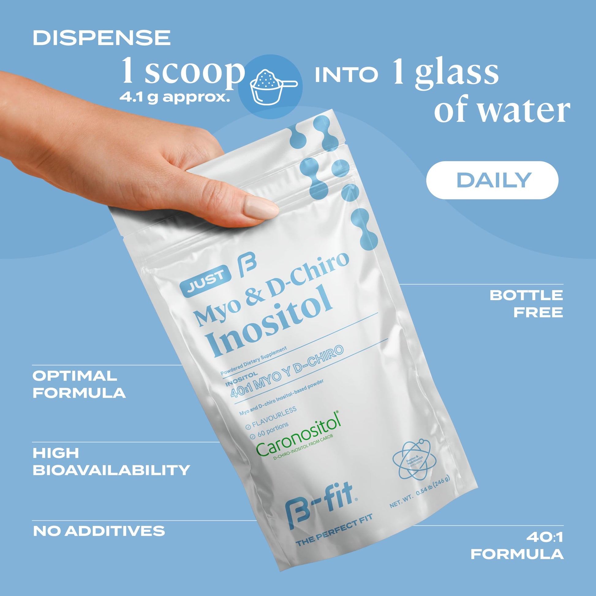 B-FIT B Just Inositol polvo suplemento con ingredientes puros