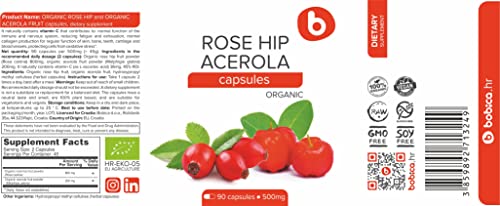 Frasco y cápsulas b Organic Vitamina C