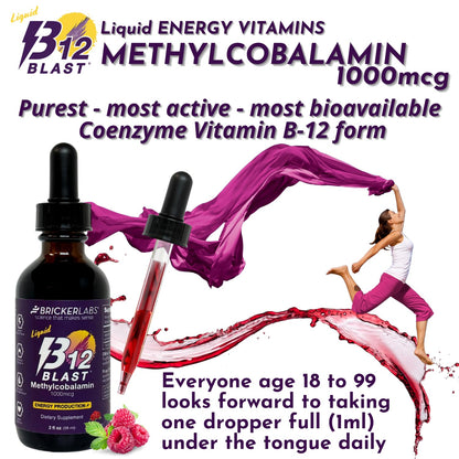 B12 Blast frambuesa suplemento vitamina b12 vegano líquido