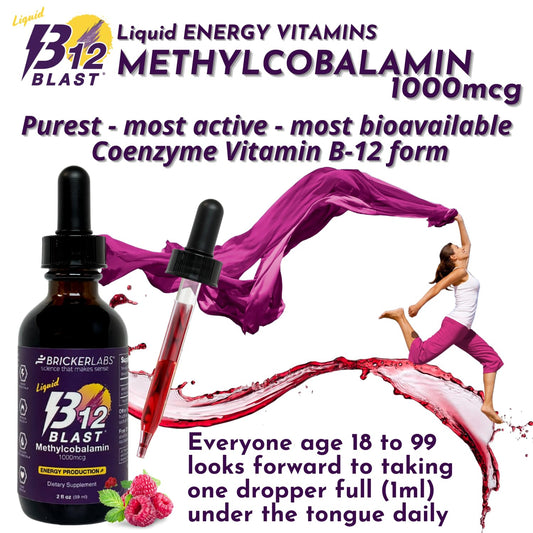 B12 Blast frambuesa suplemento vitamina b12 vegano líquido