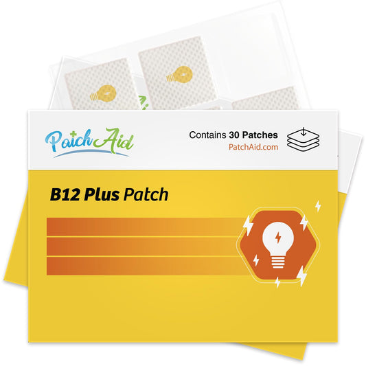 Parche B12 Energy Plus PatchAid blanco para 30 días vista frontal