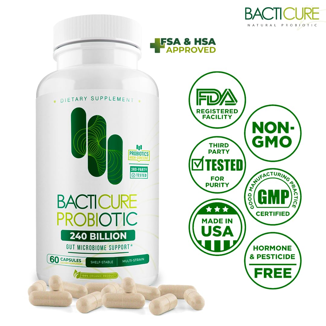 bacticure probiótico cápsulas certificación fda calidad