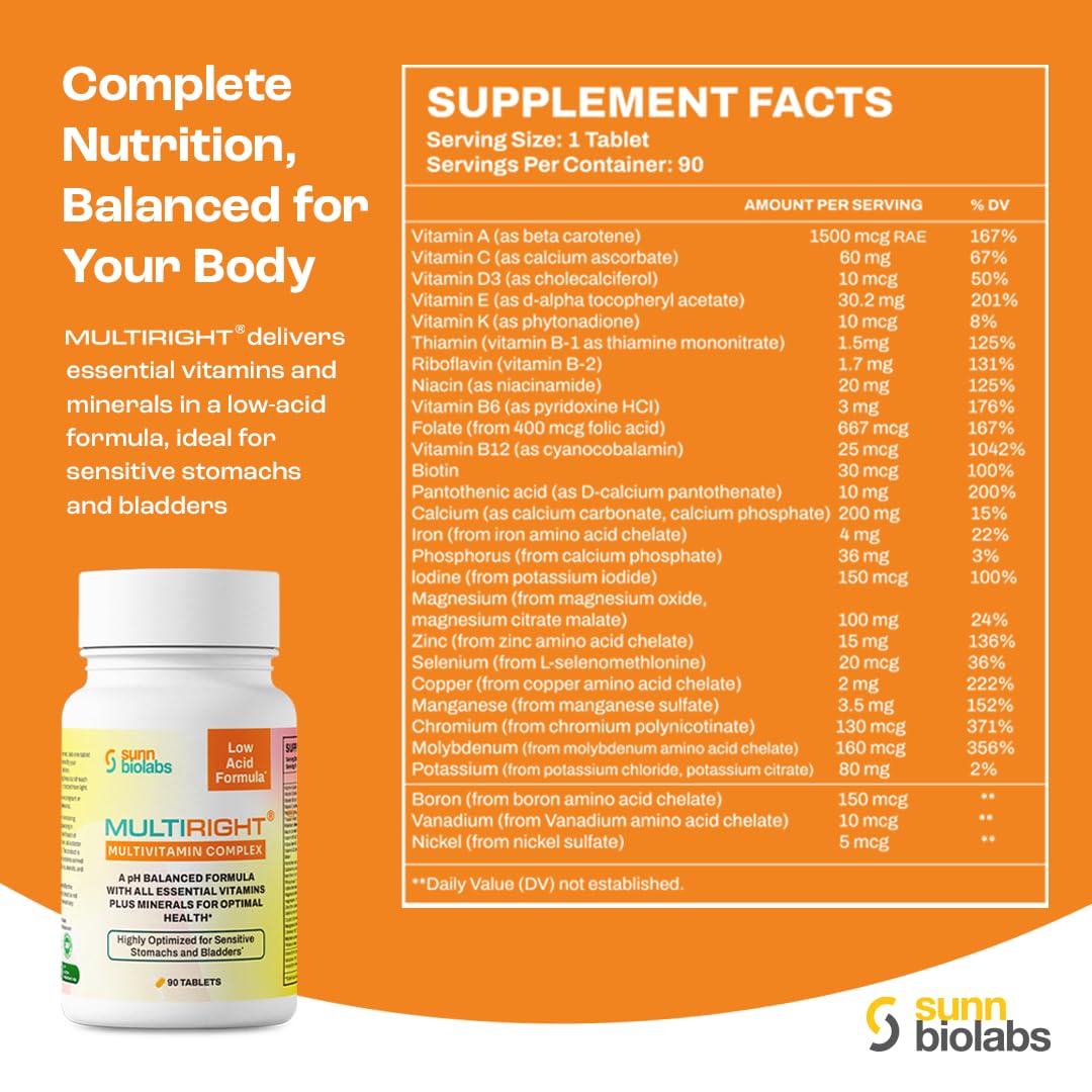Balance de pH en multivitamina.
