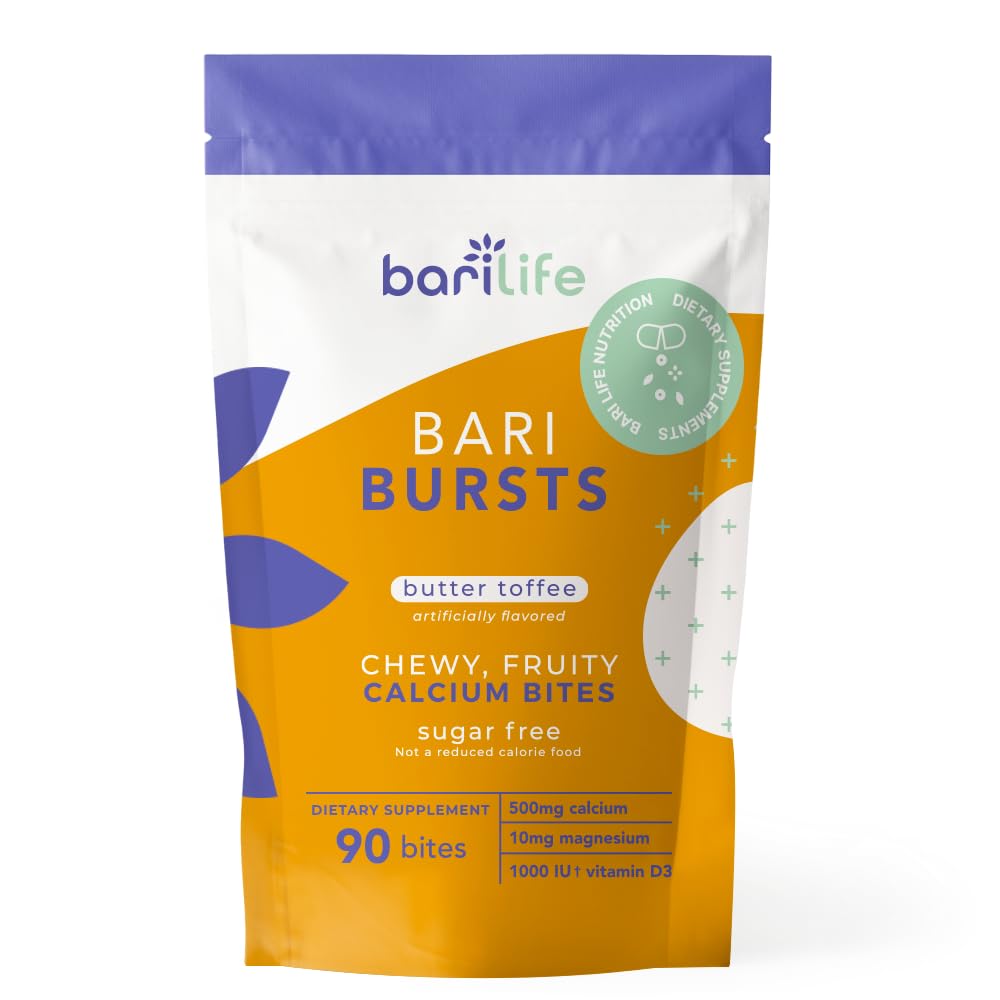 Bari Burst calcio masticable sabor toffee de mantequilla
