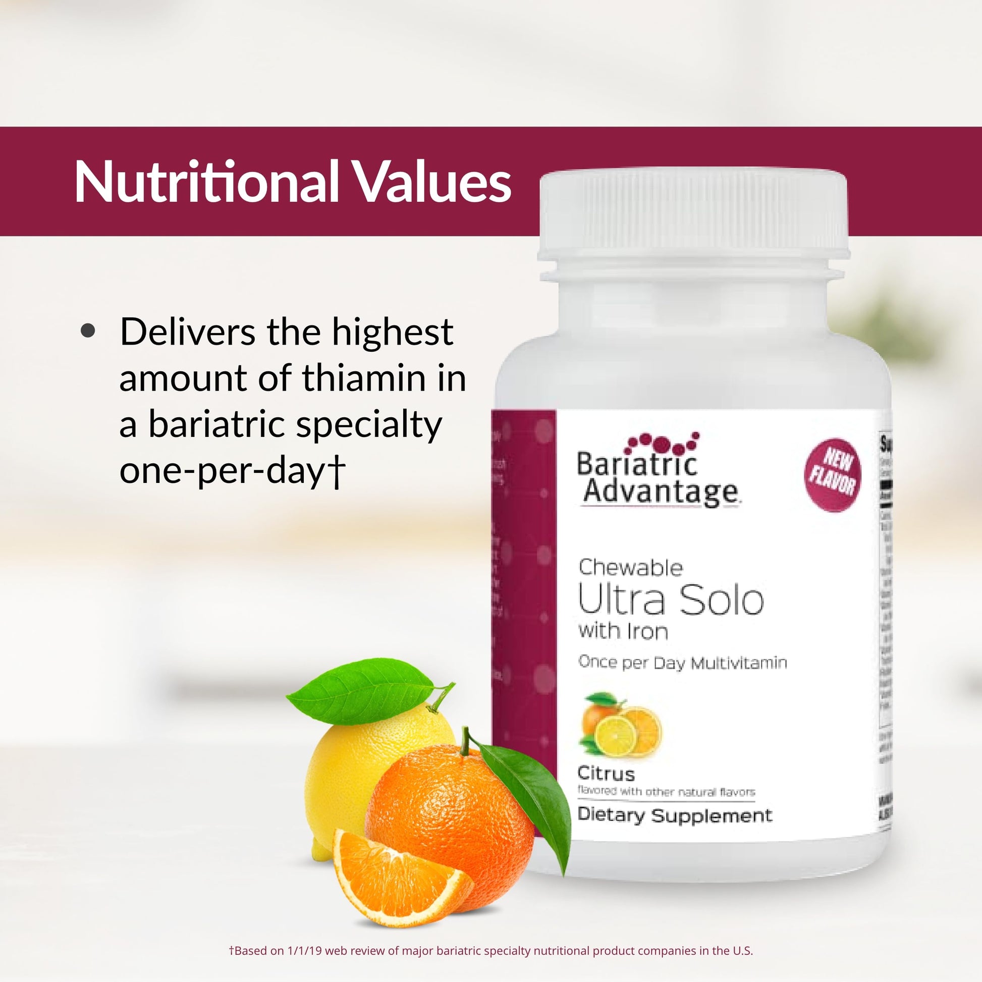 Nutritional values de Bariatric Advantage Ultra Solo Multivitaminas