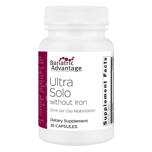 Bariatric Advantage Ultra Solo sin hierro en botella de 30 cápsulas