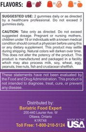 Advertencias y uso sugerido para vitamina D3 Bariatric Expert