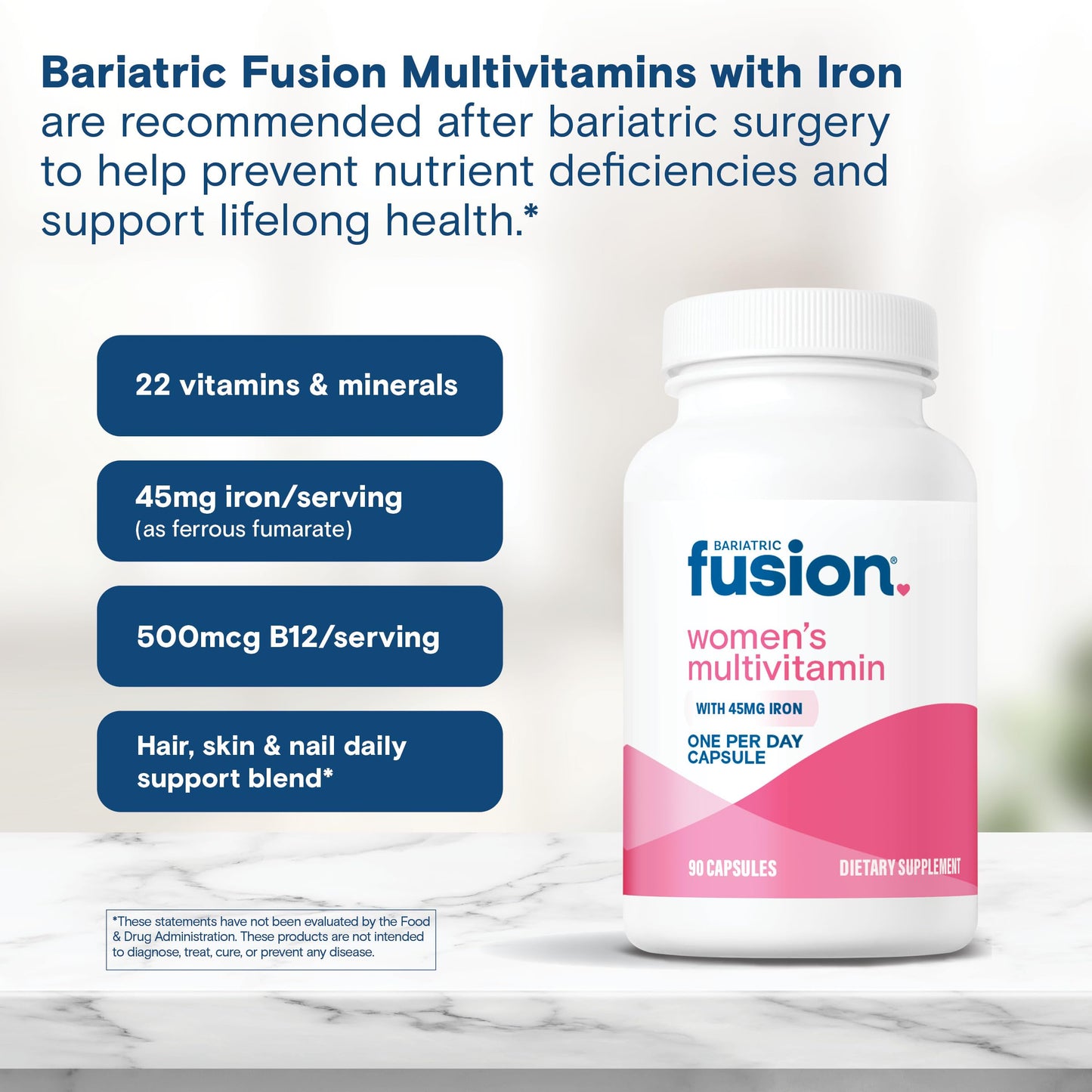 Bariatric Fusion multivitamínico con hierro para mujeres
