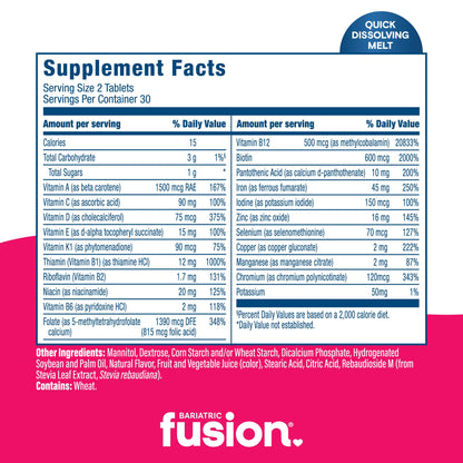 Detalle del envase de Bariatric Fusion multivitamínico bariátrico
