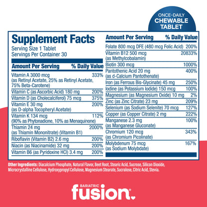 Bariatric Fusion suplemento con vitaminas y minerales