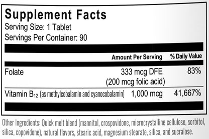 BariatricPal disolución rápida b12 sin azúcar sabor berry