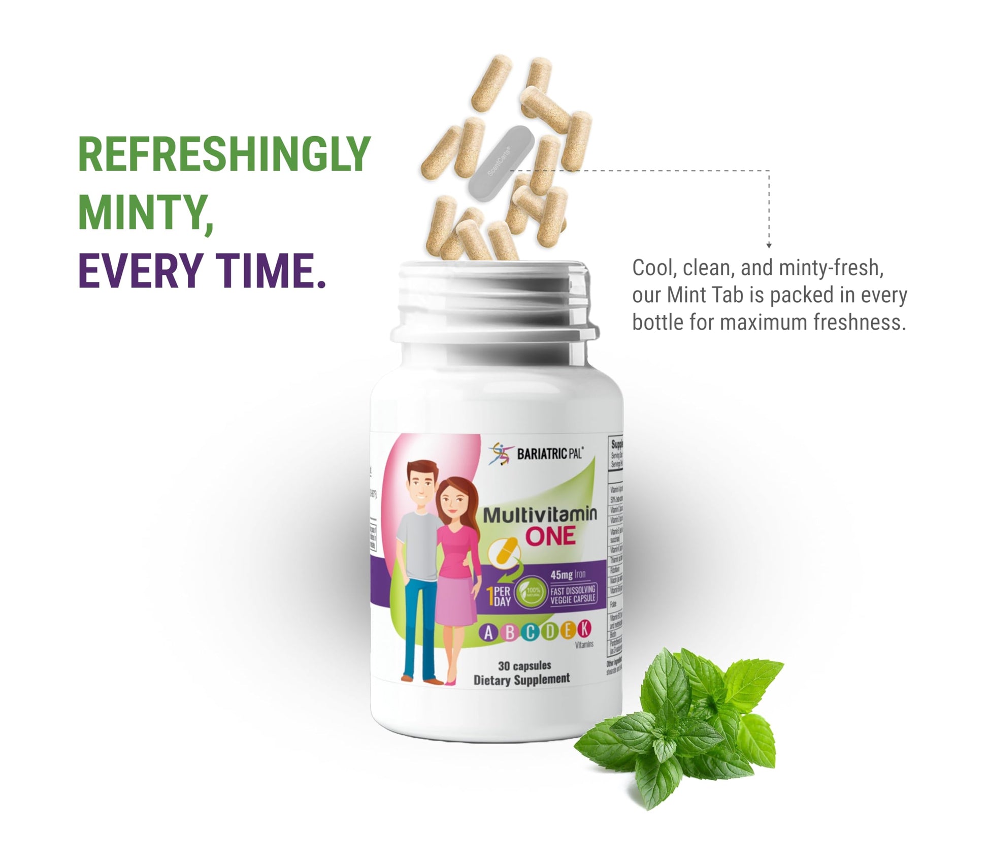 BariatricPal Multivitamin ONE con tableta de menta