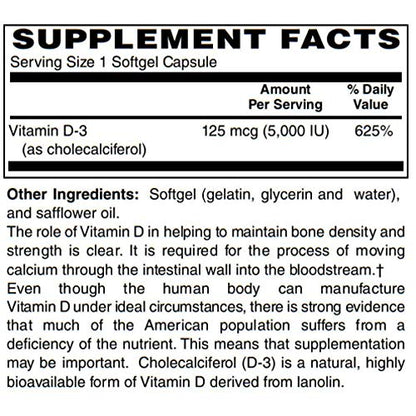 Cápsulas blandas vegetarianas BariatricPal vitamina D-3 100 unidades