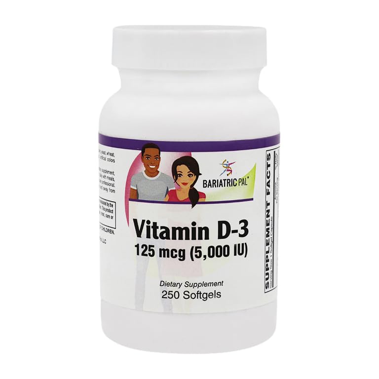 BariatricPal vitamina d3 suplemento cápsulas blandas 5000 ui 250 unidades