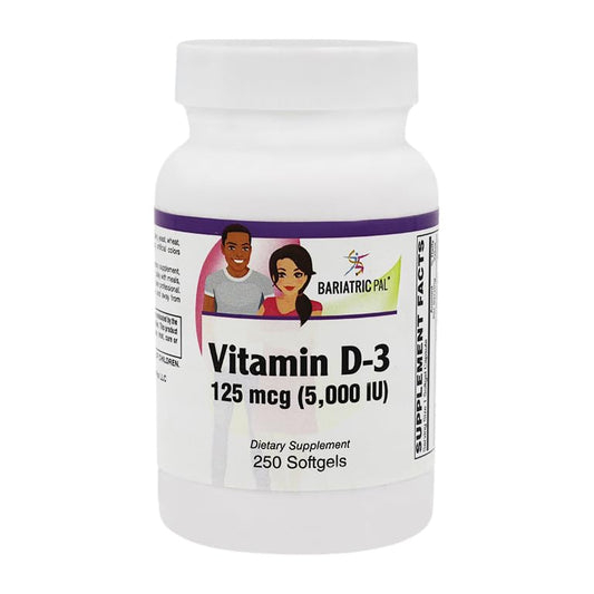 BariatricPal vitamina d3 suplemento cápsulas blandas 5000 ui 250 unidades