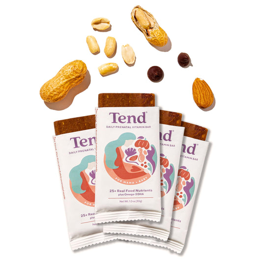 Barra prenatal orgánica Tend sabor mantequilla de cacahuate y chocolate