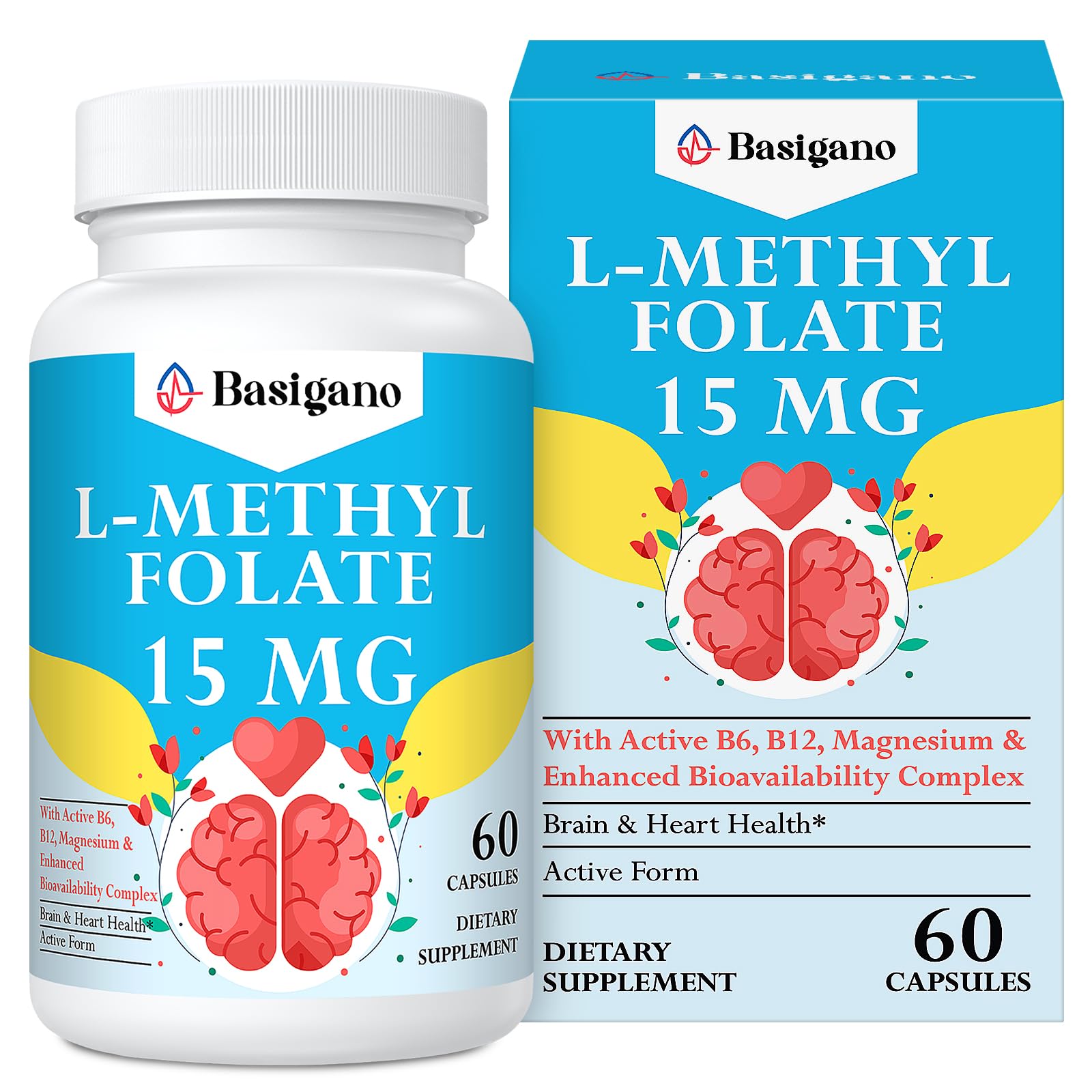 Basigano L Metilfolato 15mg cápsulas vegetarianas