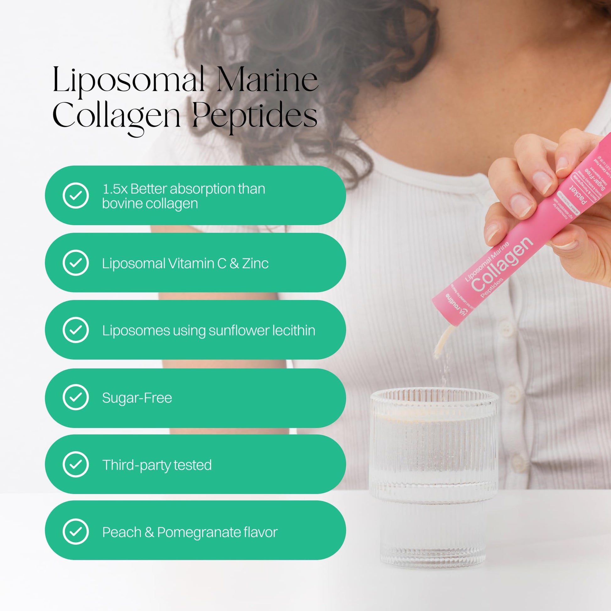 Batido con colágeno marino y glutatión liposomal
