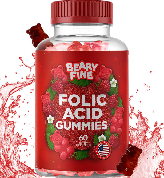 Beary Fine gomitas ácido fólico sabor frambuesa 60 unidades