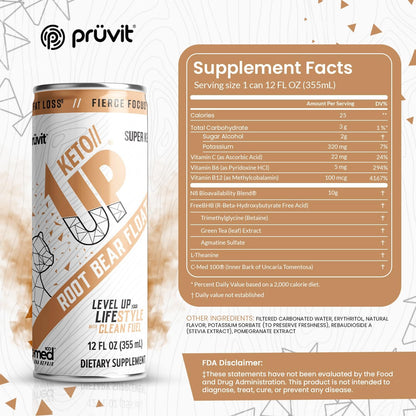 Bebida cetonas Pruvit Keto Up para enfoque y energía