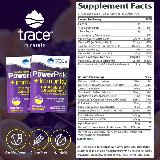 Bebida con electrolitos y vitamina c sabor limón-baya Trace Minerals
