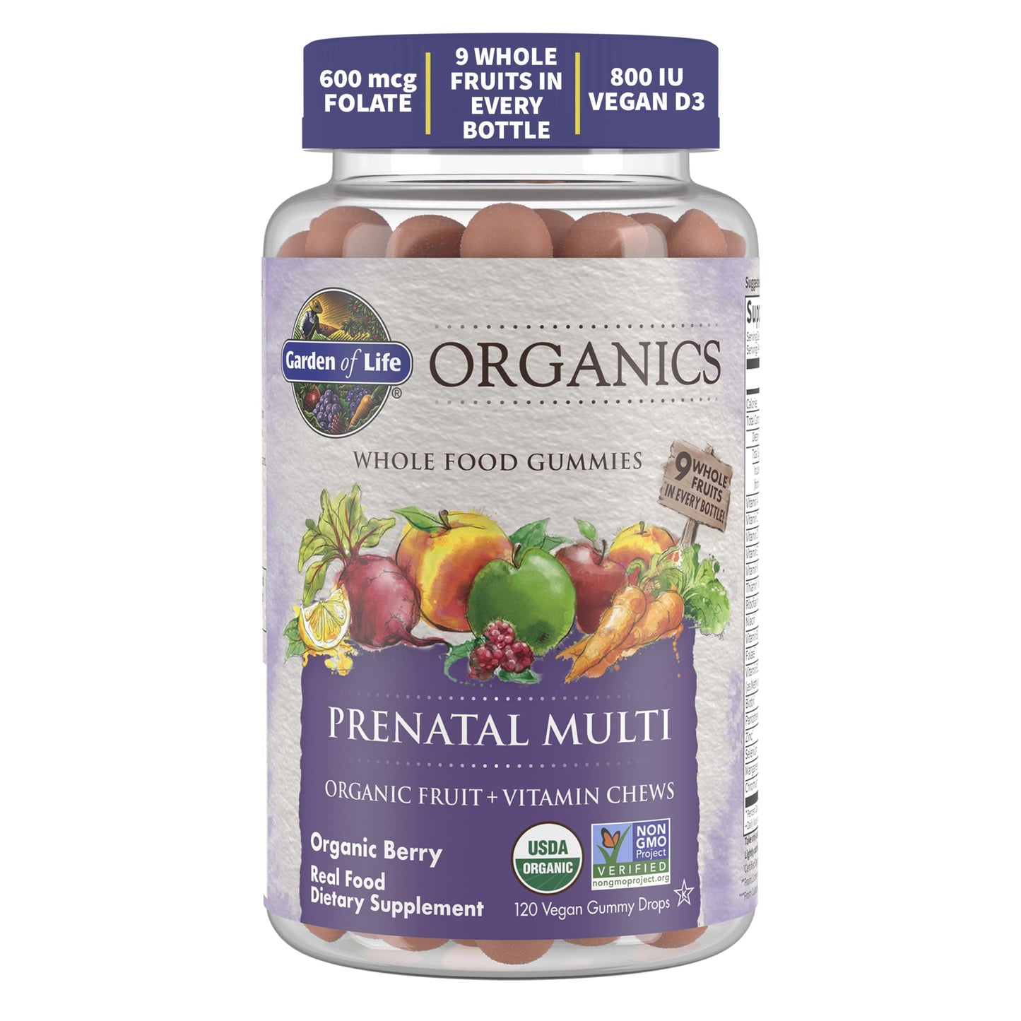 Bebida de nutrientes prenatales Garden of Life gomitas