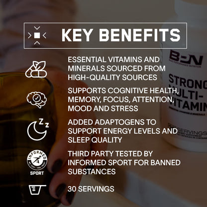 Beneficios clave de BPN mostrando salud cognitiva y energía mejorada.