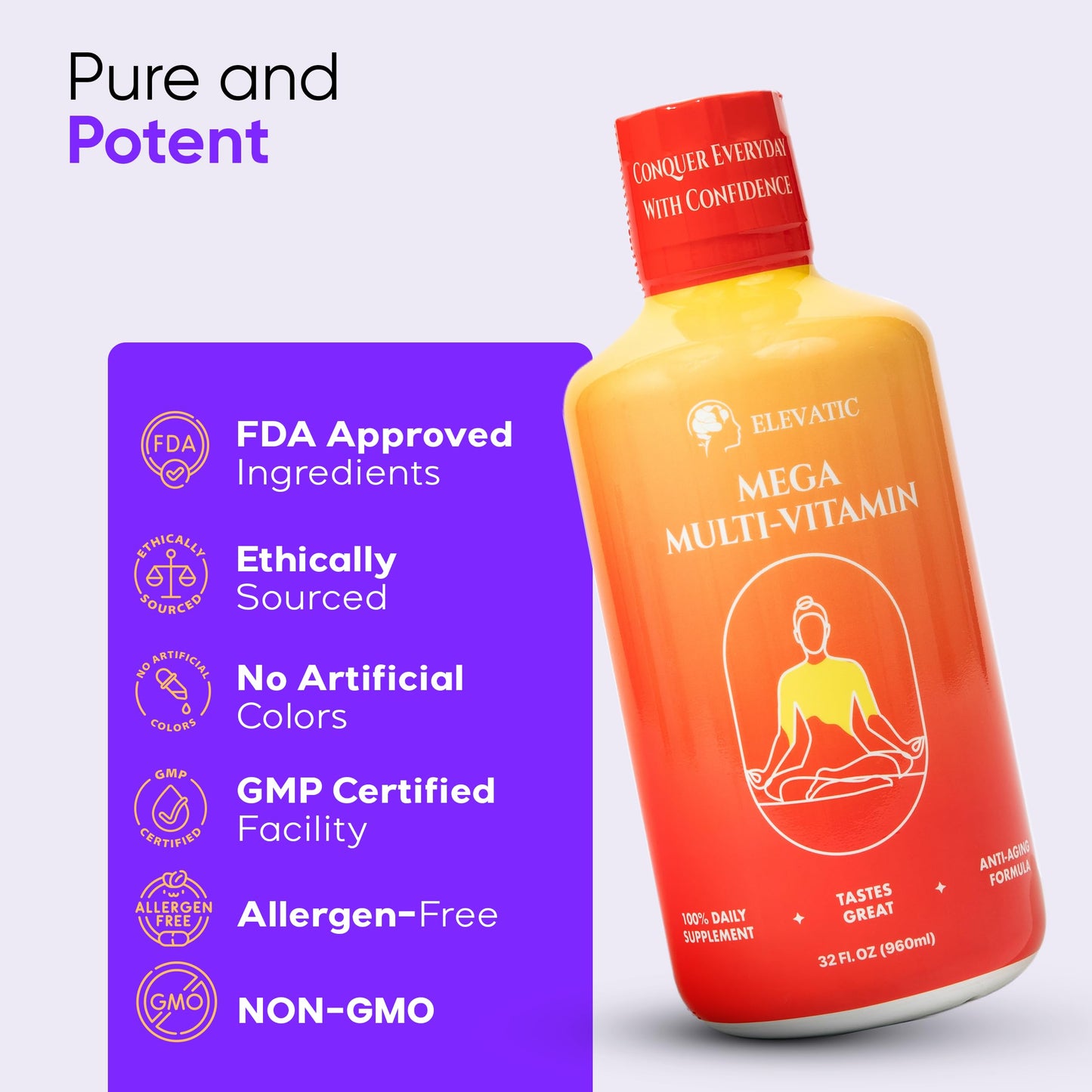 Certificaciones y beneficios del multivitamínico Elevatic