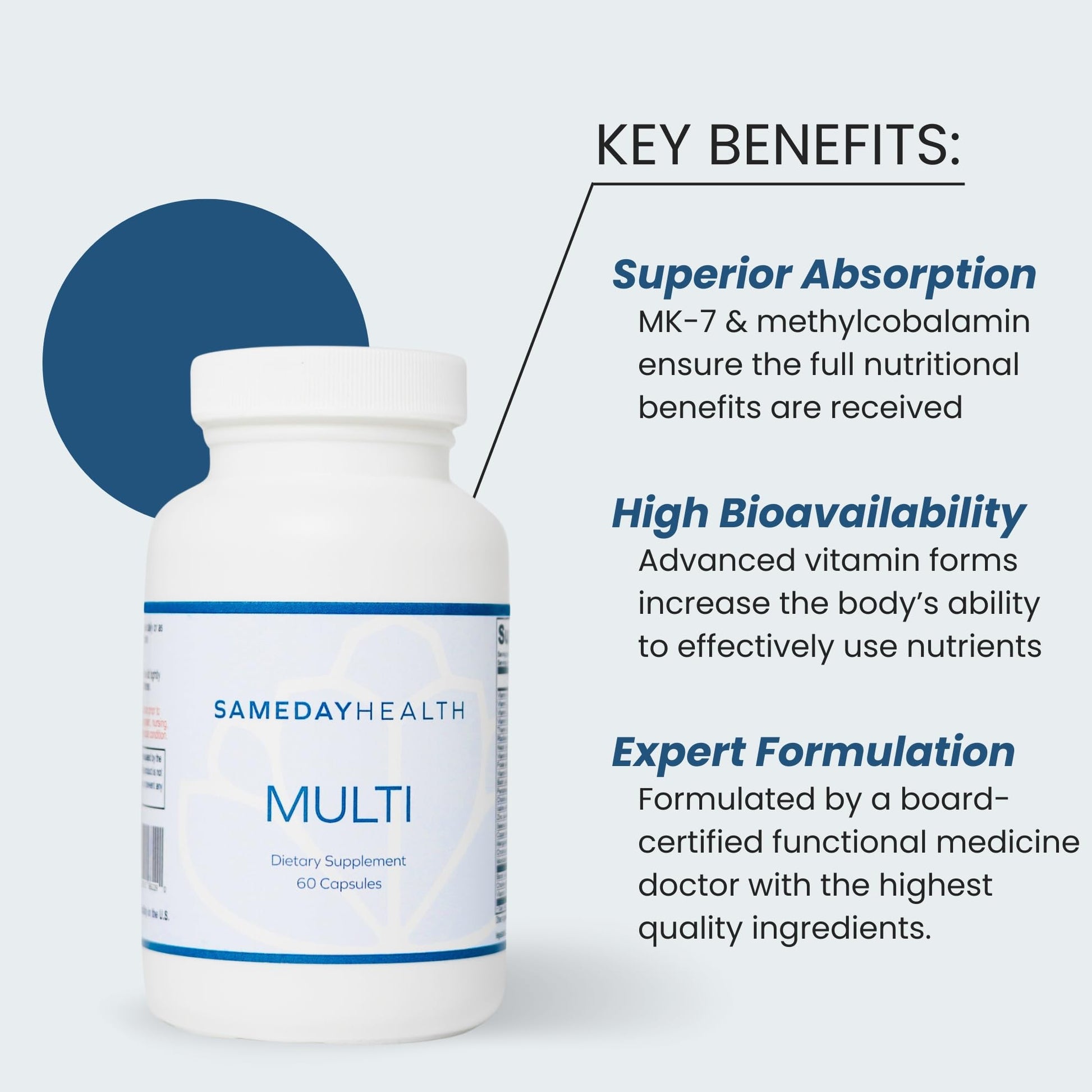 Beneficios clave de Sameday Health Multi