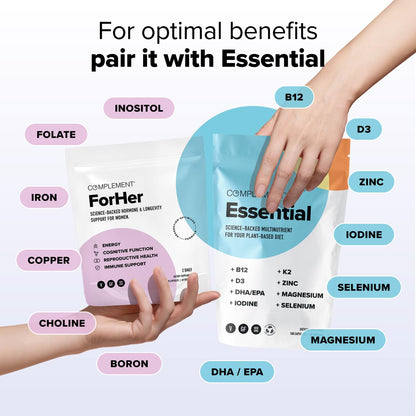 beneficios del Complemento ForHer junto con Complement Essential