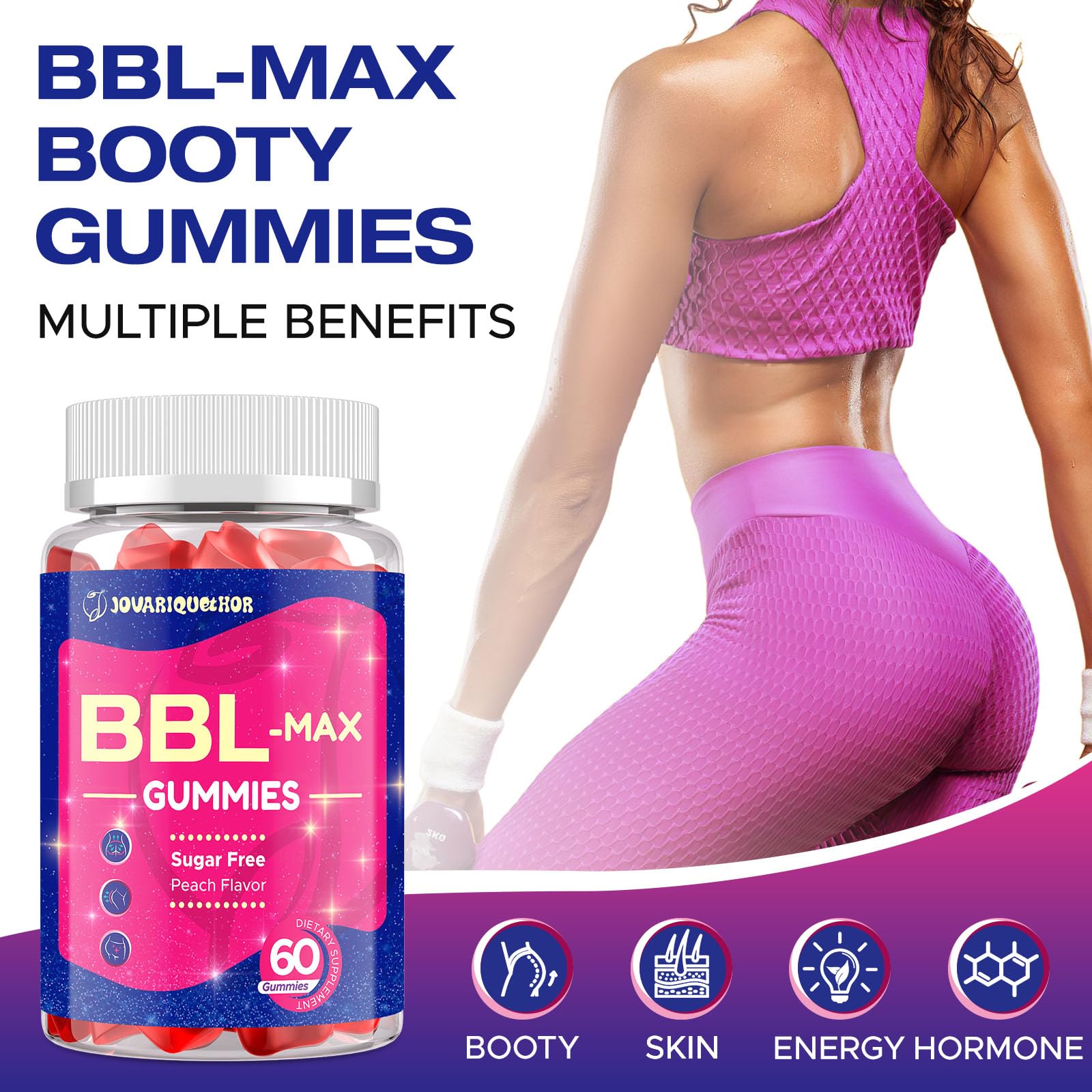 Beneficios de las gomitas BBL-MAX para la piel y energía.