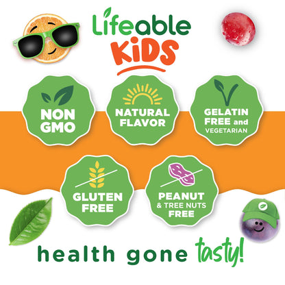 Iconos de beneficios de las gomitas multivitaminicas Lifeable