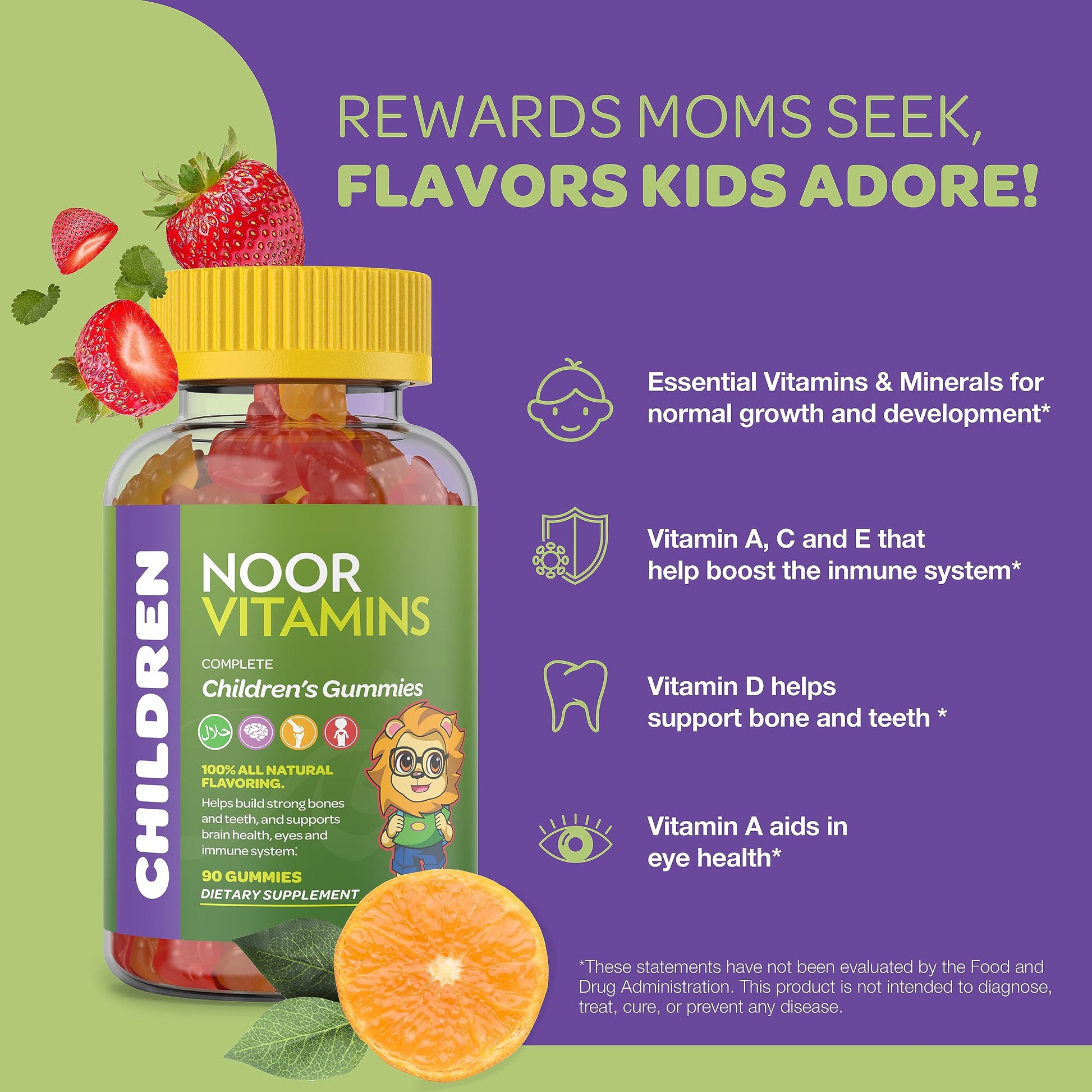 Beneficios de las gomitas multivitamínicas Noor.