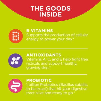 Beneficios internos de las gomitas OLLY con vitaminas y probióticos