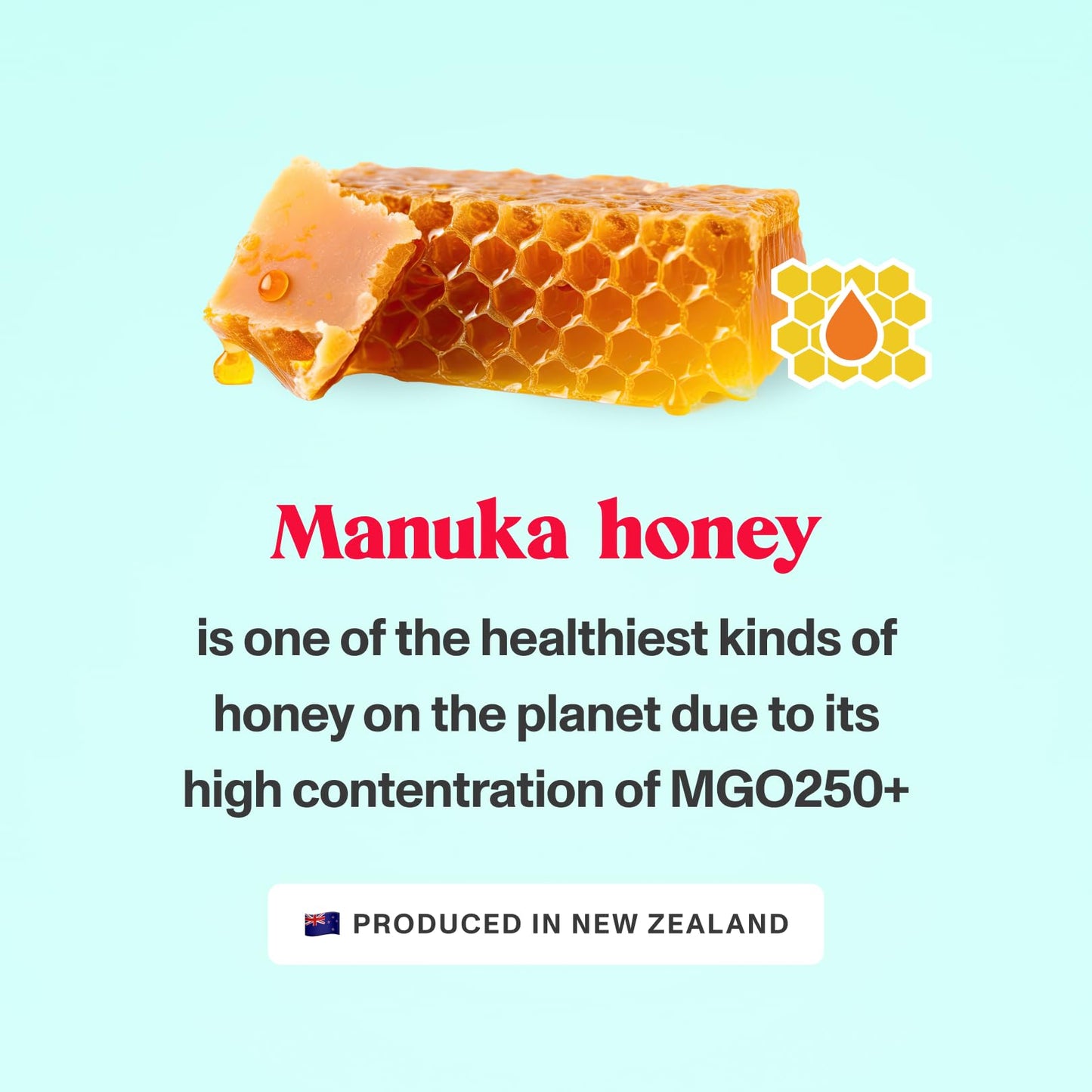 Descripción de los beneficios de la miel de Manuka.