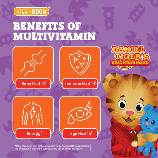 Beneficios de las multivitaminas Daniel Tiger para la salud infantil.