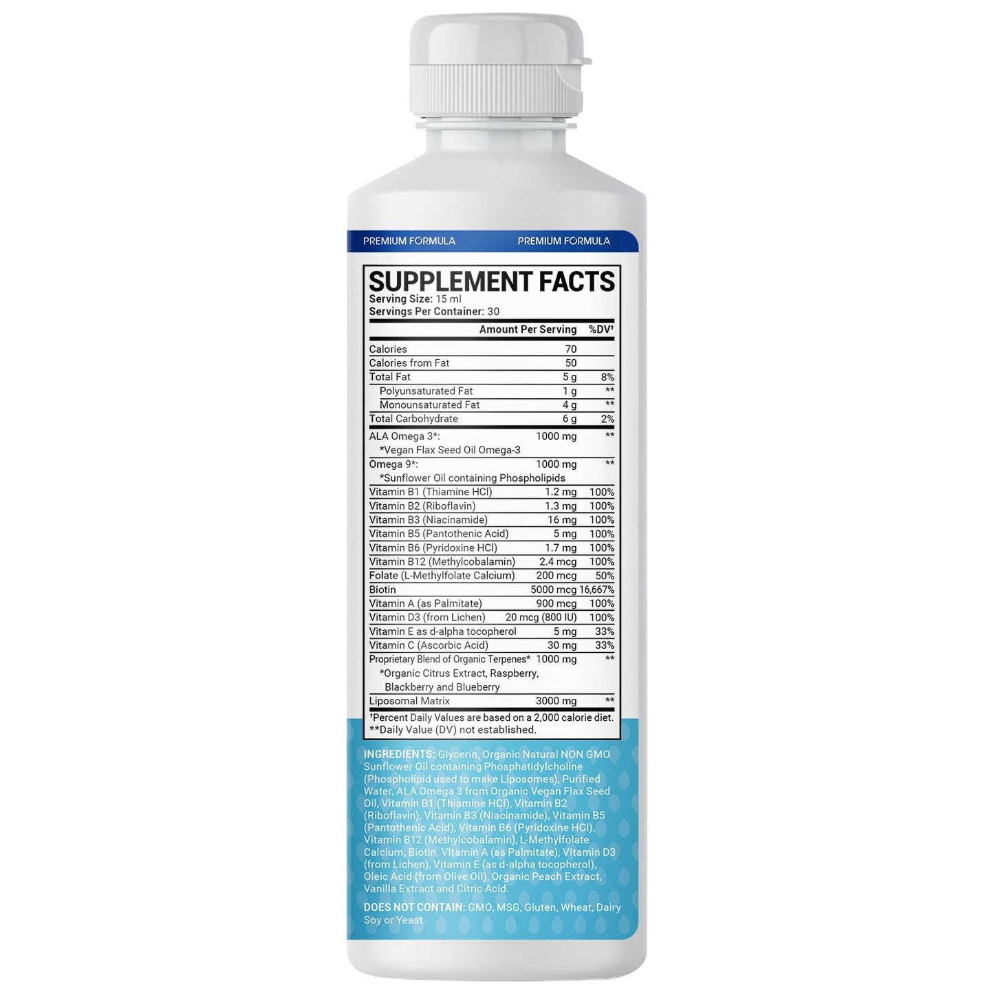 Beneficios del multivitamínico para hombres Oppuland, vista trasera.