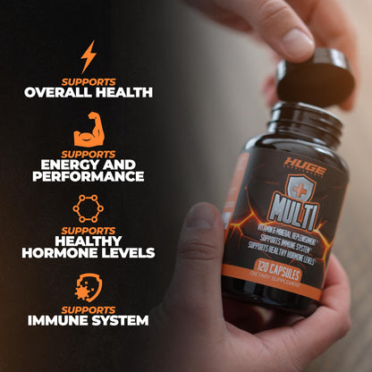 Beneficios del multivitamínico Huge Multi para hombres