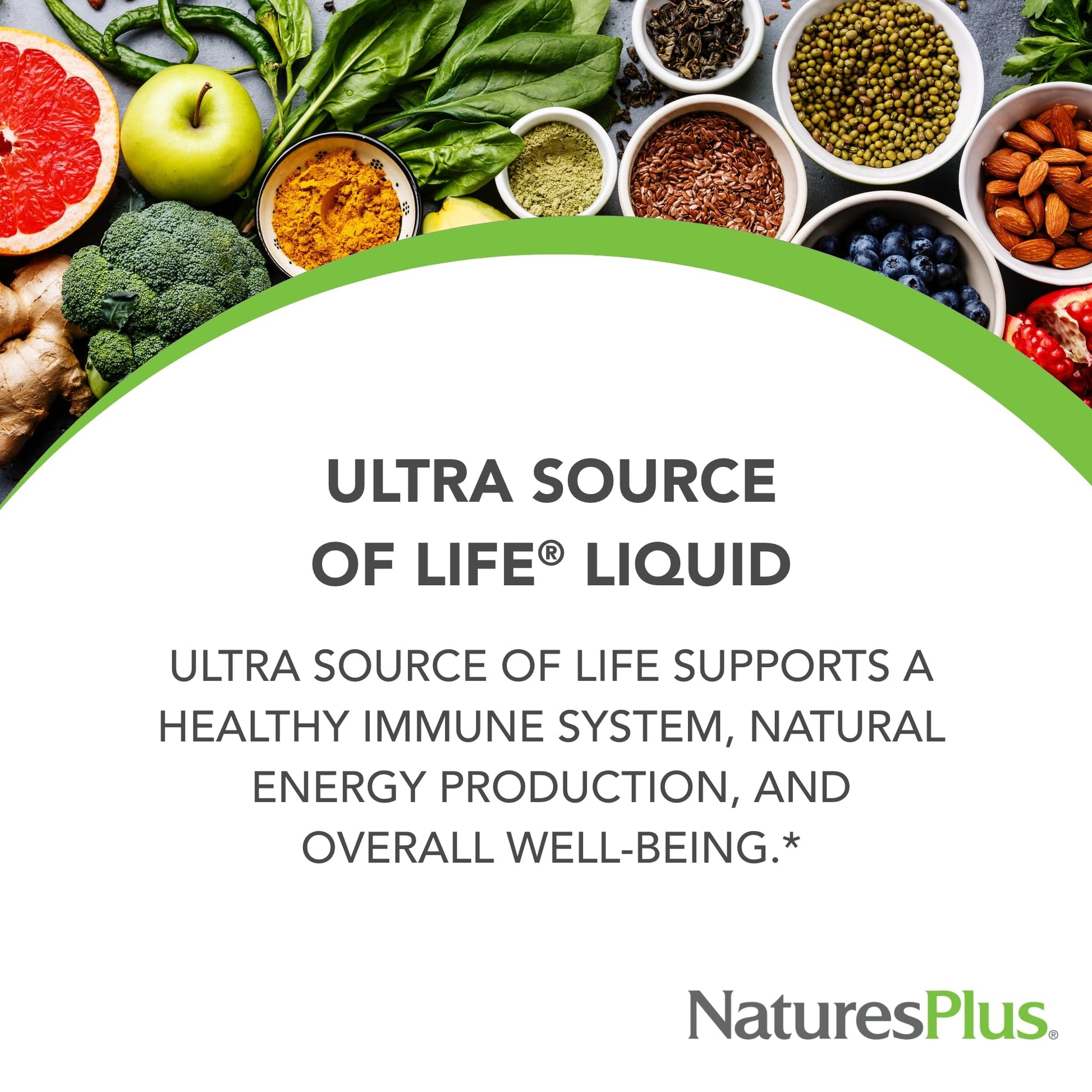 Promoción de beneficios del multivitamínico líquido Natures Plus