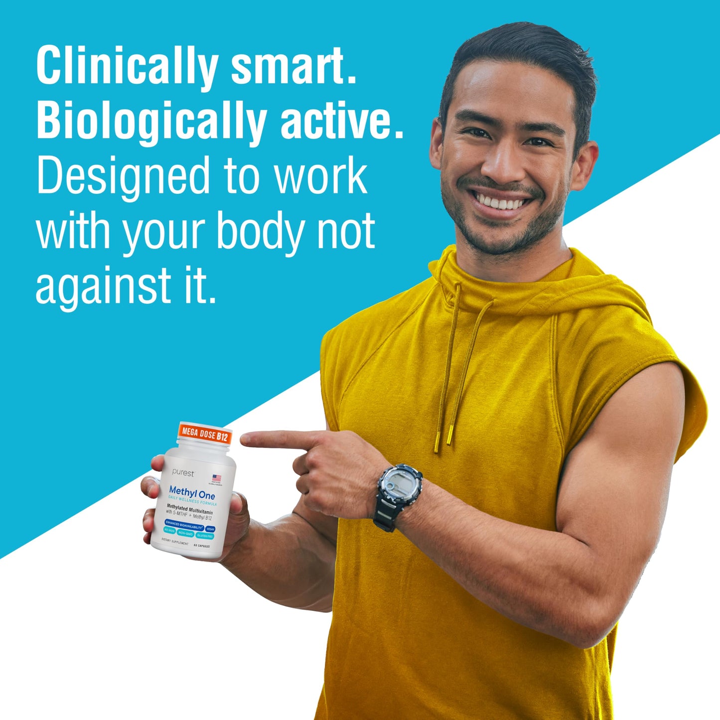 Cuadro con beneficios del multivitamínico metilado Purest