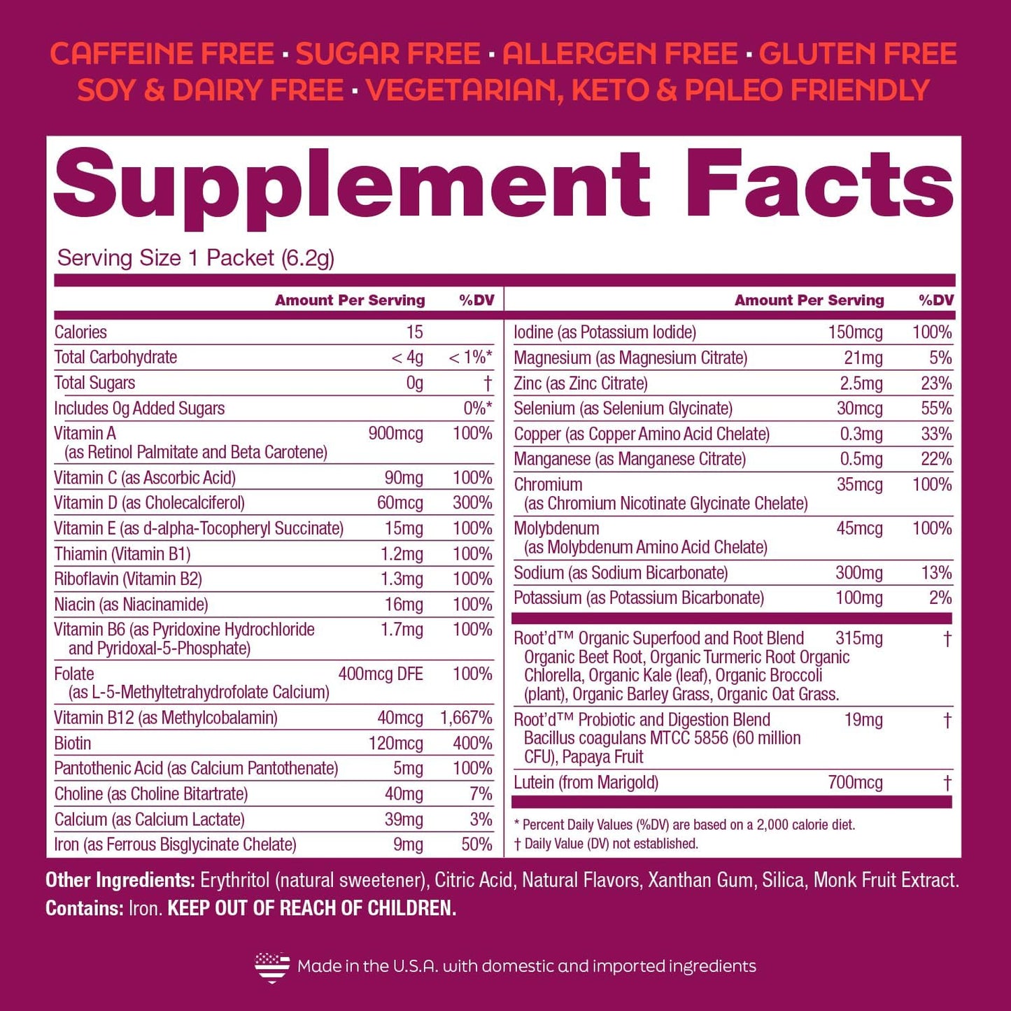 Beneficios del multivitamínico en polvo Root'd