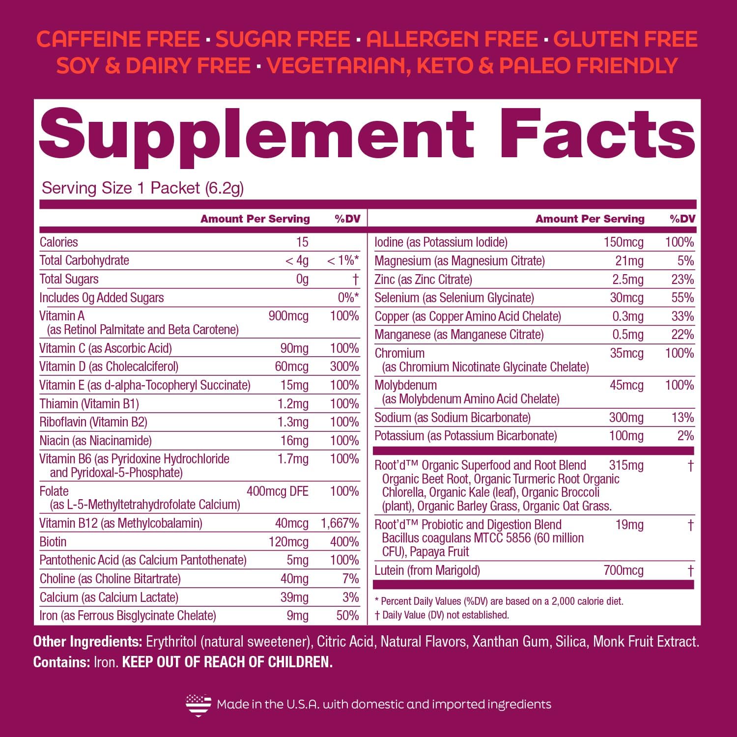 Beneficios del multivitamínico en polvo Root'd