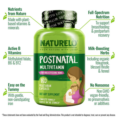 Beneficios del multivitamínico postnatal NATURELO